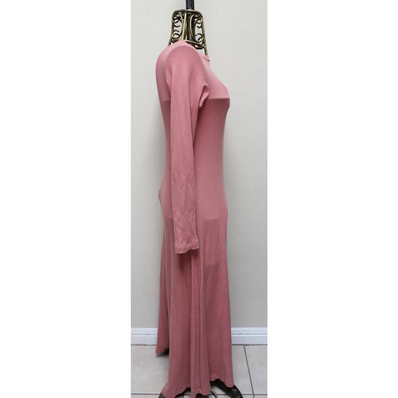 Christy Dawn Bowie Mauve Pink Ribbed Sweater Maxi Dress Size Medium - Picture 4 of 6